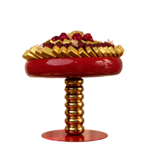 Coupe Rouge Rubis - Pied Perlé Doré M