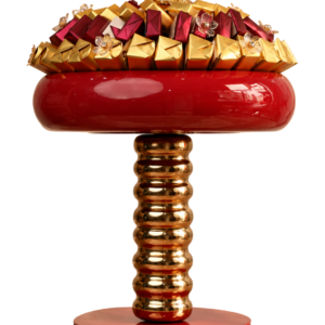 Coupe Rouge Rubis – Pied Perlé Doré G