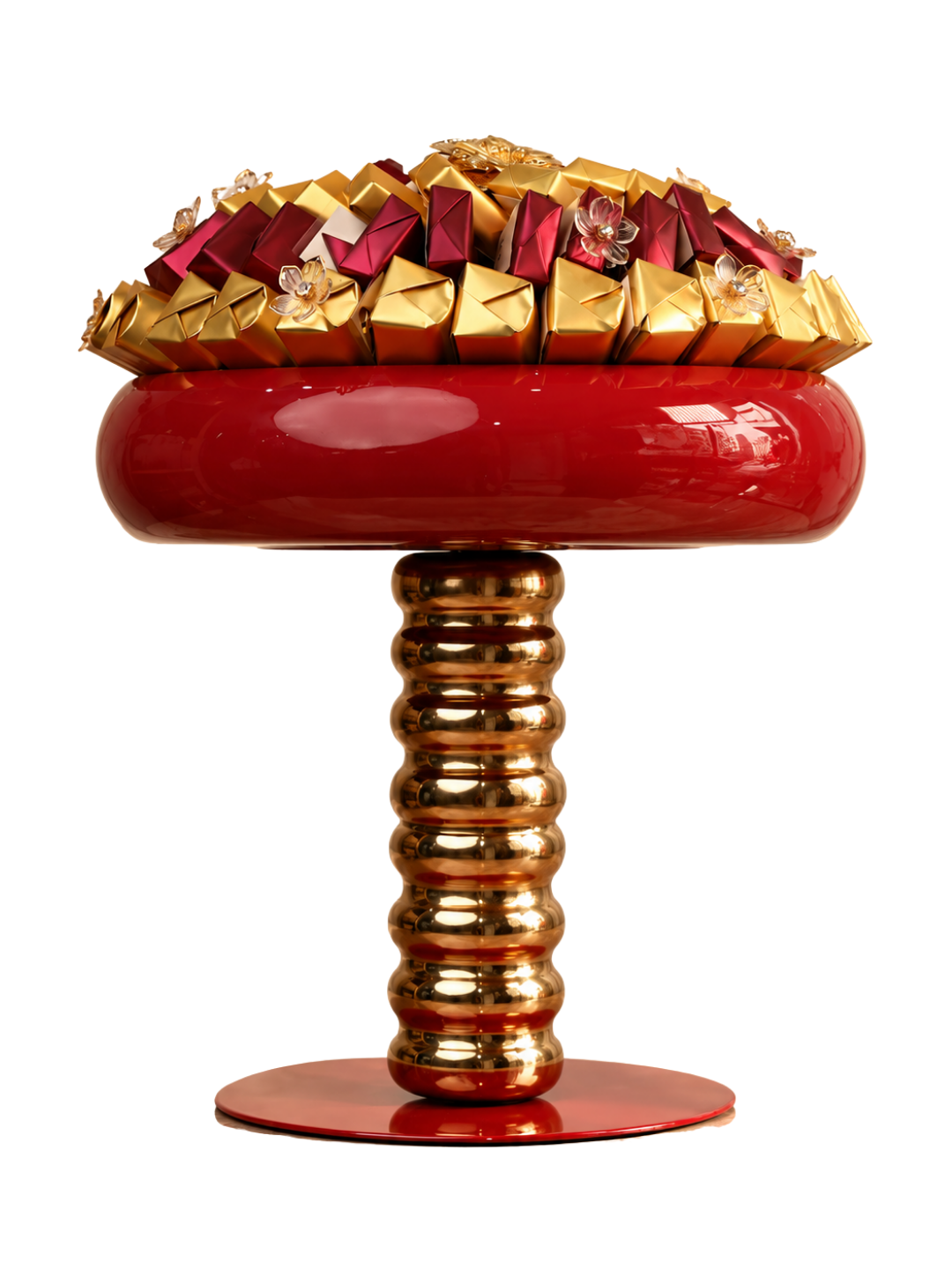 Coupe Rouge Rubis – Pied Perlé Doré G